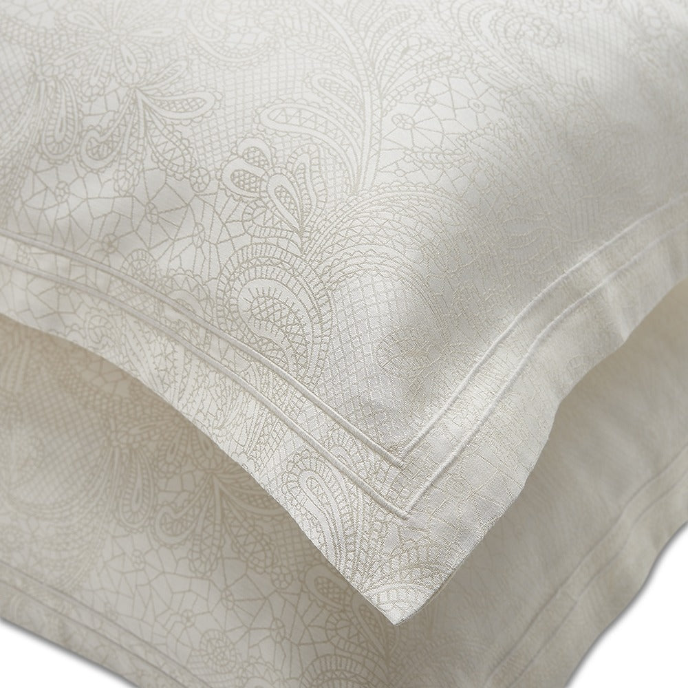 Dormitory Valletta Ivory Jacquard Sateen Duvet Cover & Pillowcases