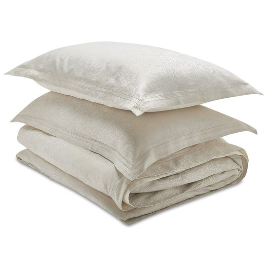 Dormitory Valletta Ivory Jacquard Sateen Duvet Cover & Pillowcases
