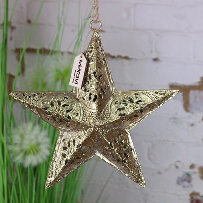 Varnika Gold Metal Hanging Star Decoration