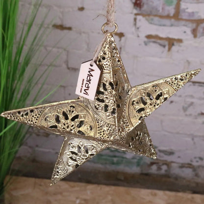 Varnika Gold Metal Hanging Star Decoration