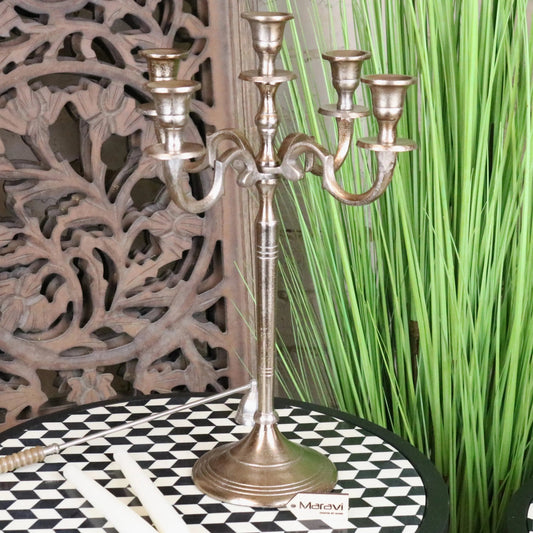 Veeha Champagne Gold 5-Arm Candelabra Centrepiece 41 cm