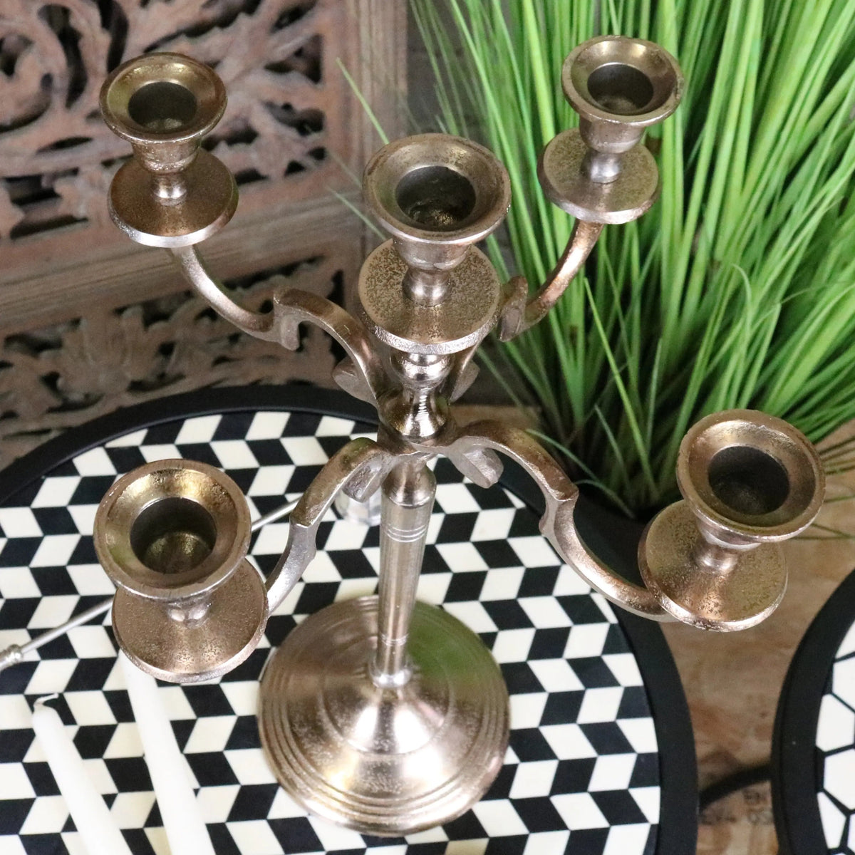 Veeha Champagne Gold 5-Arm Candelabra Centrepiece 41 cm