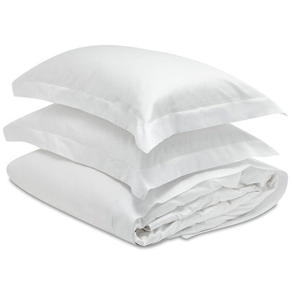 Dormitory Vivian White Micromodal Satin Duvet Cover, Pillowcases & Flat Sheet