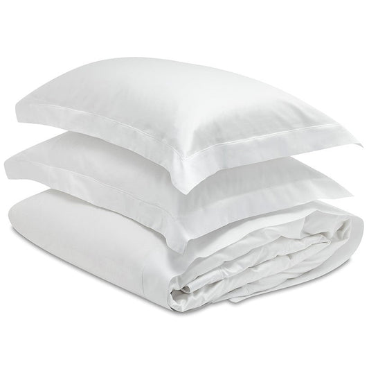 Dormitory Vivian White Micromodal Satin Duvet Cover, Pillowcases & Flat Sheet