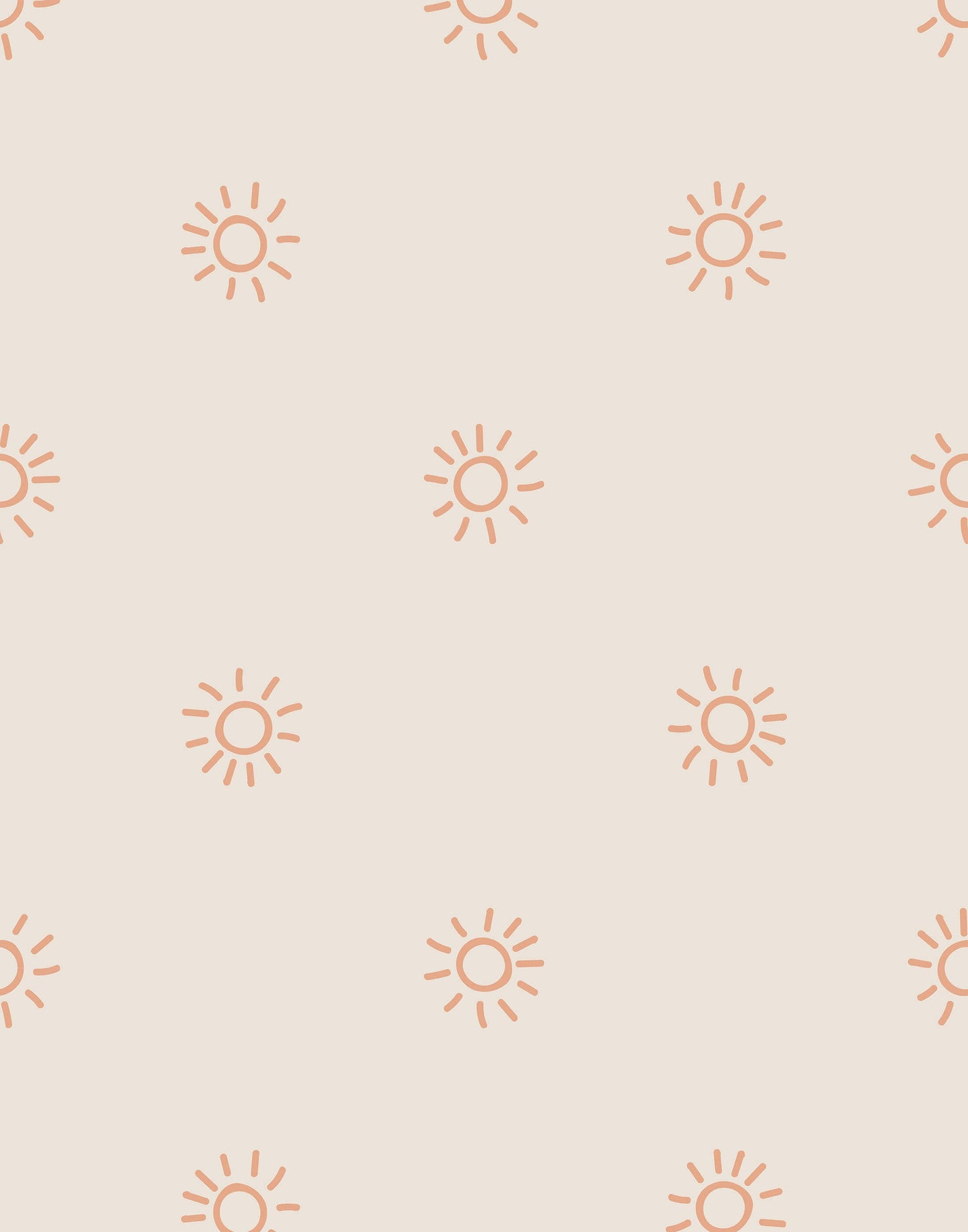 Pattern of sun icons on a beige background
