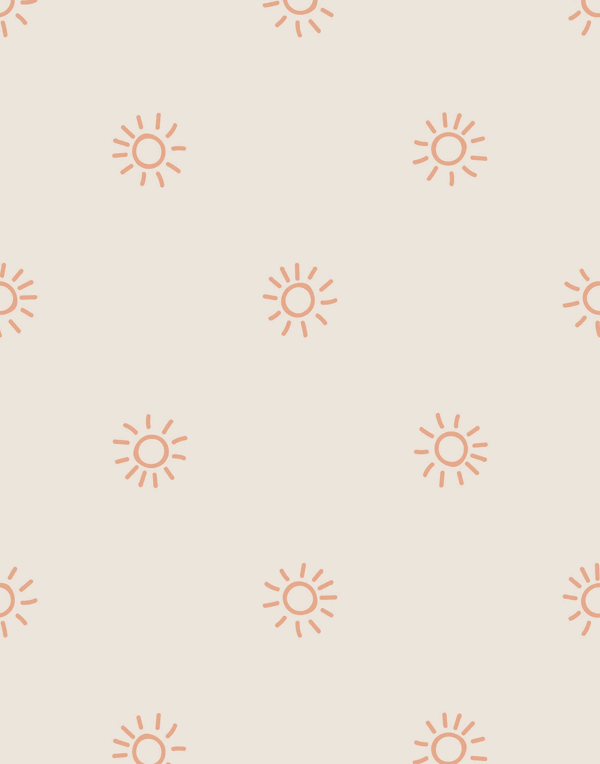 Pattern of sun icons on a beige background