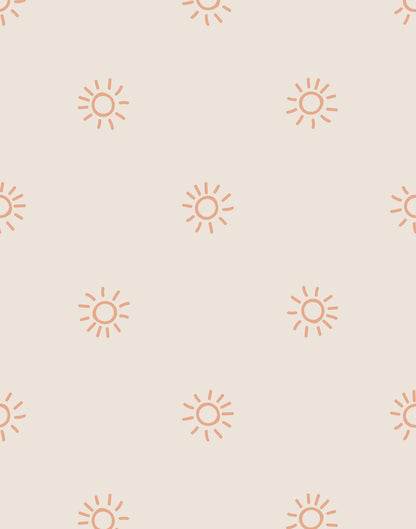 Pattern of sun icons on a beige background