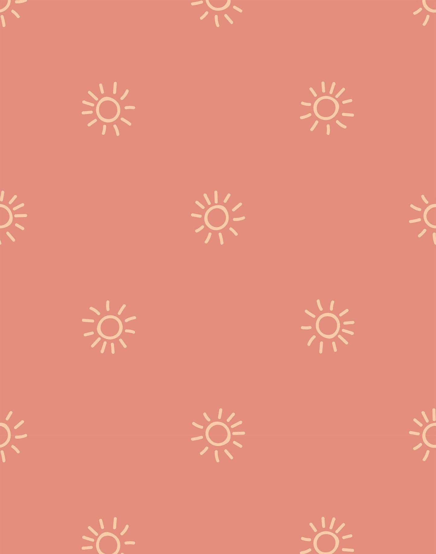 Pattern of sun icons on a pink background