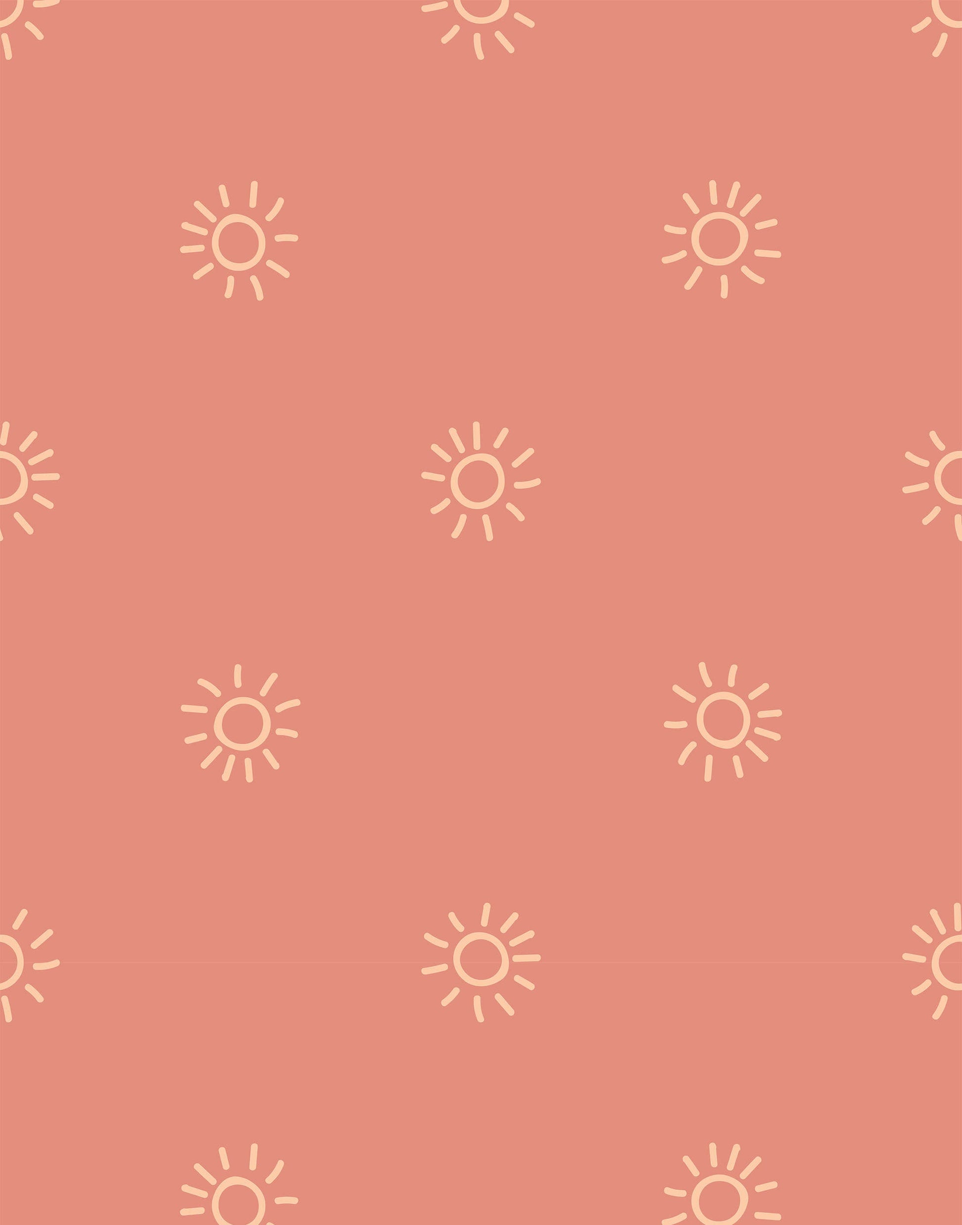 Pattern of sun icons on a pink background
