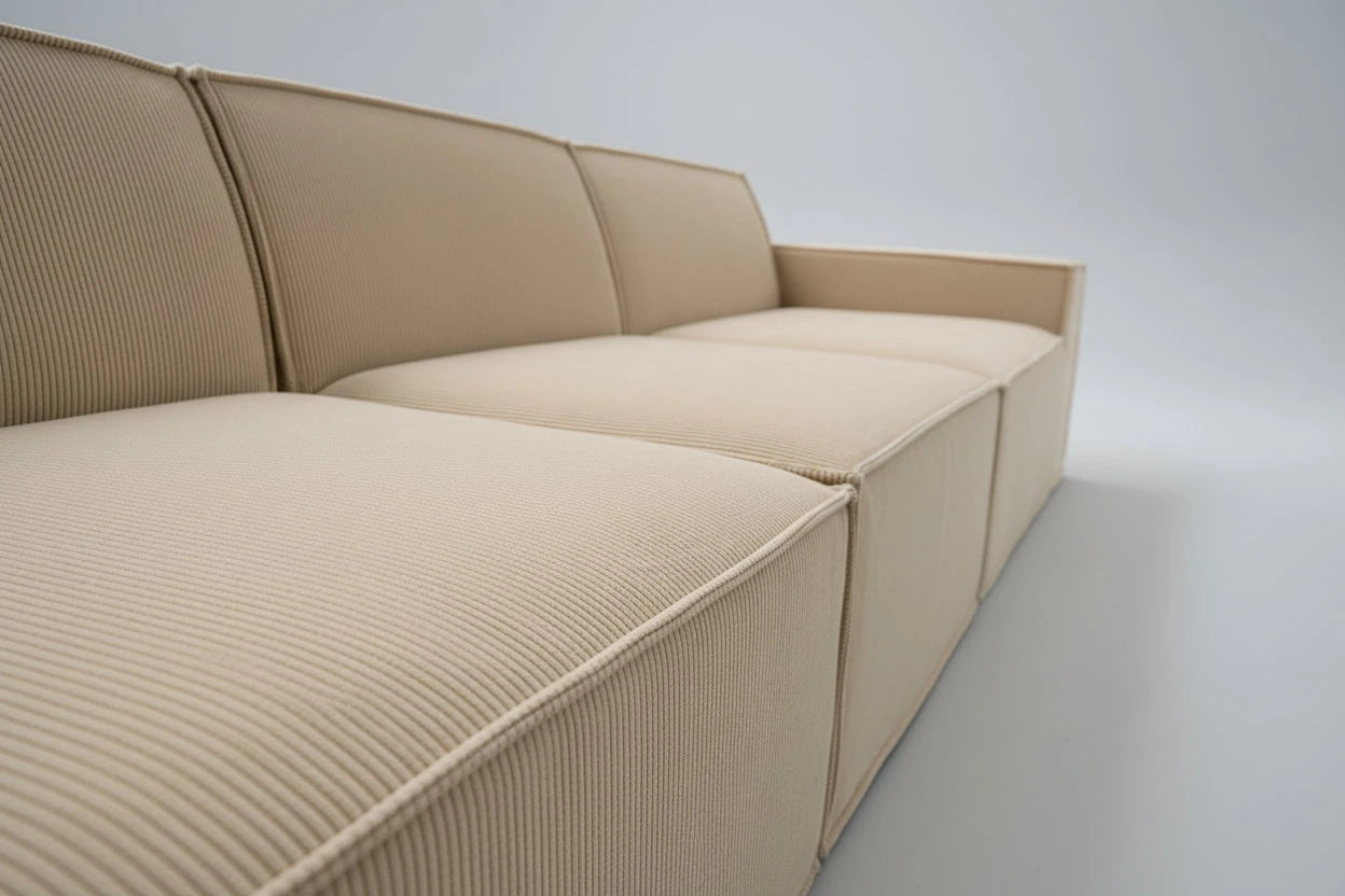 Urban Contour Modular Sofa - Dark Grey Bouclé Channel Tufted