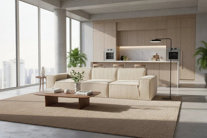 Urban Contour Modular Sofa - Dark Grey Bouclé Channel Tufted