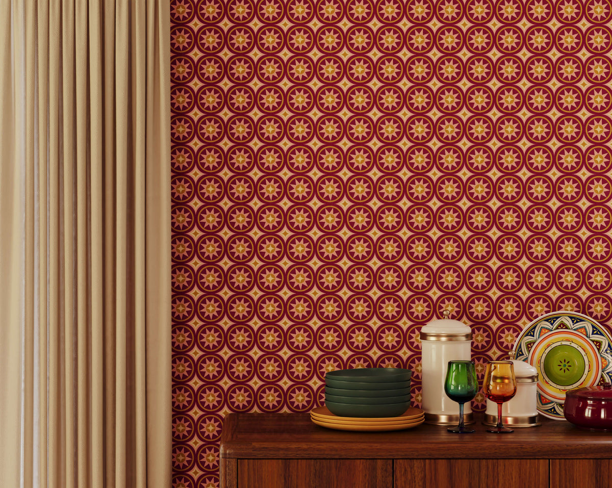 Bobbi Beck Winnie Celestial Sunburst Wallpaper