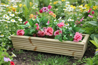 22cm Wide Wooden Decking Planter
