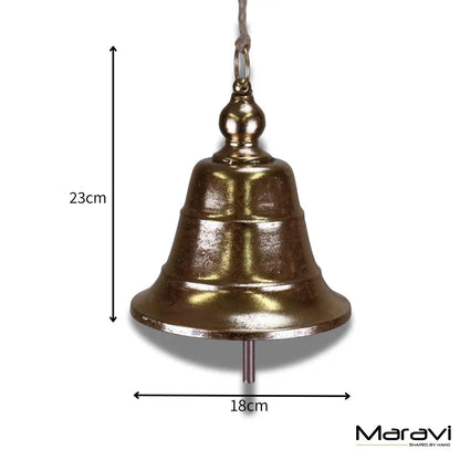 Yanika Antique Gold Metal Hanging Bell
