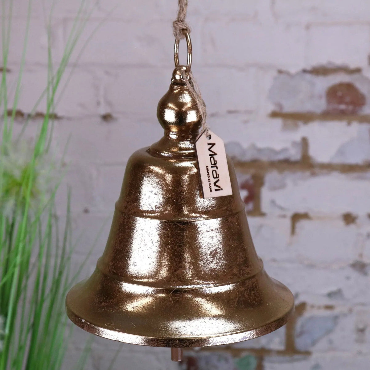 Yanika Antique Gold Metal Hanging Bell