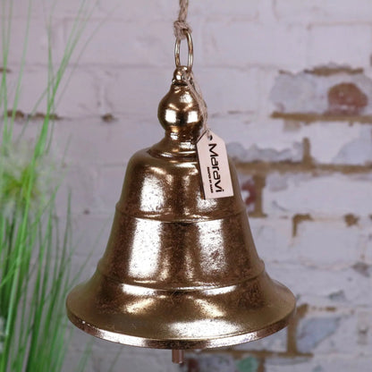 Yanika Antique Gold Metal Hanging Bell