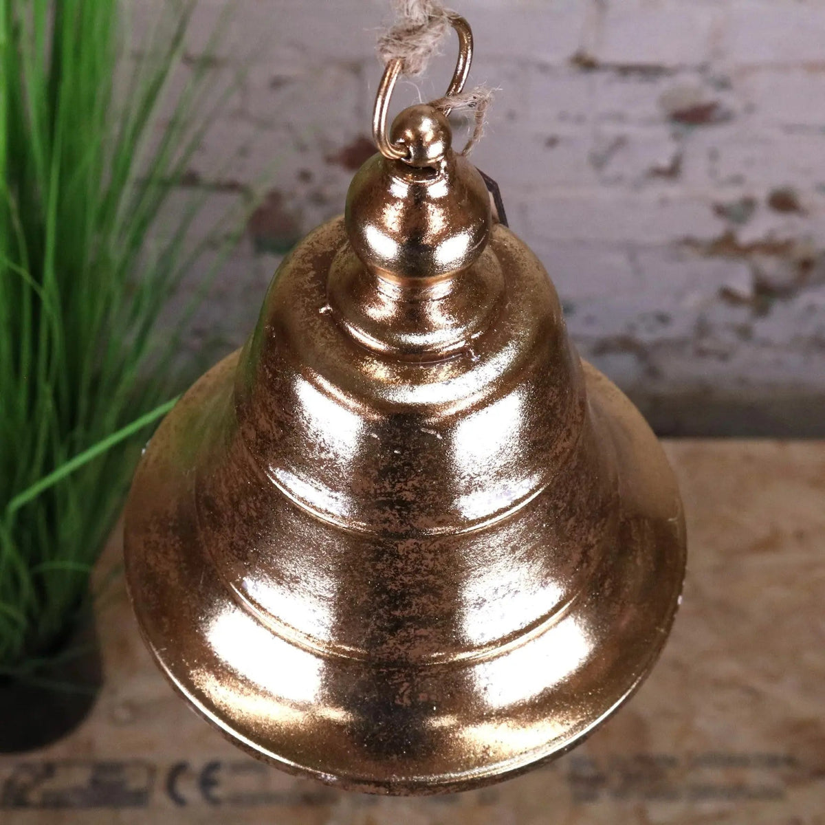 Yanika Antique Gold Metal Hanging Bell