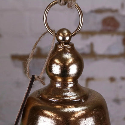 Yanika Antique Gold Metal Hanging Bell