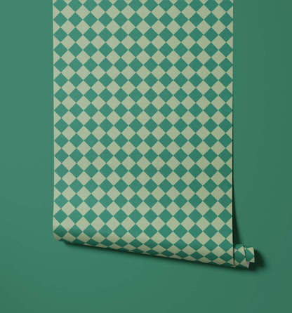 Bobbi Beck Zellige Harlequin Check Wallpaper
