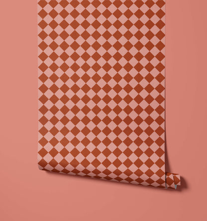 Bobbi Beck Zellige Harlequin Check Wallpaper
