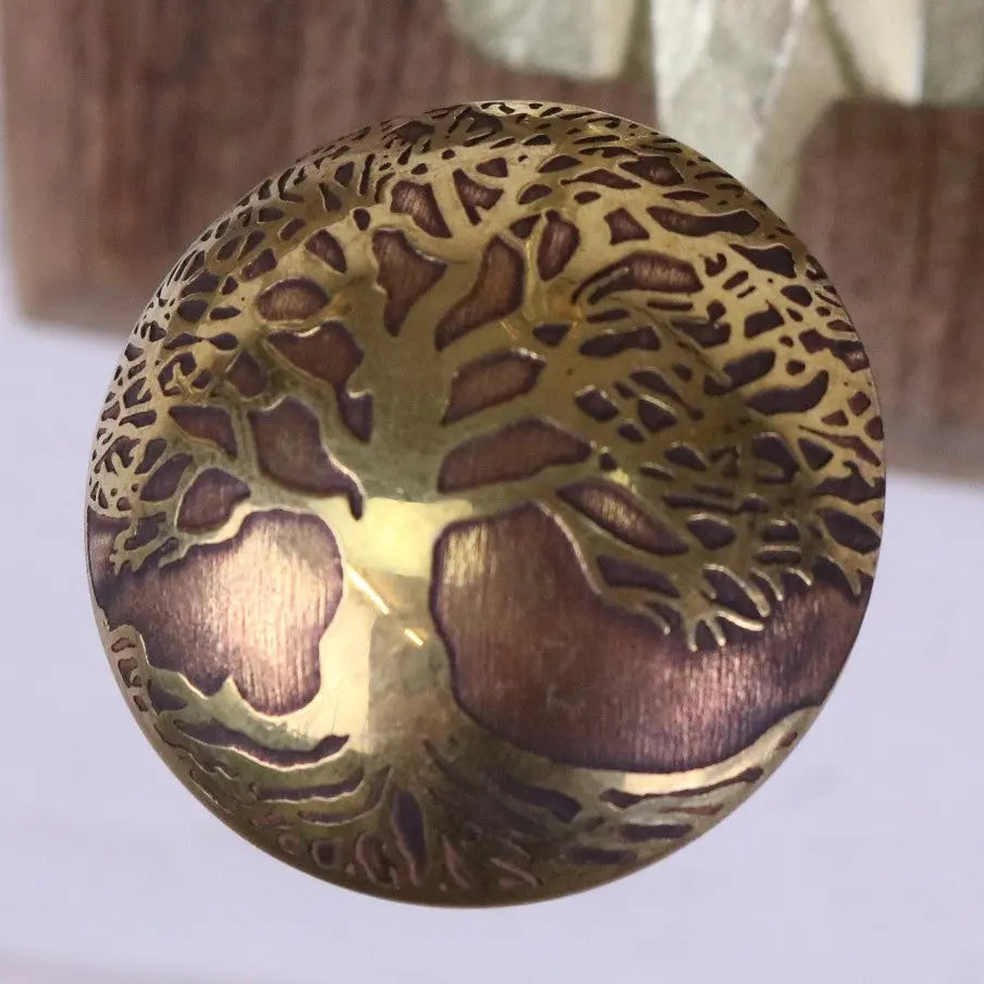 Zerika Antique Gold Double Coat Hooks, Tree of Life, Set of 2