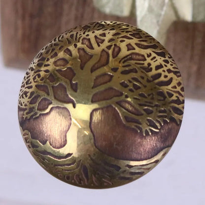 Zerika Antique Gold Double Coat Hooks, Tree of Life, Set of 2