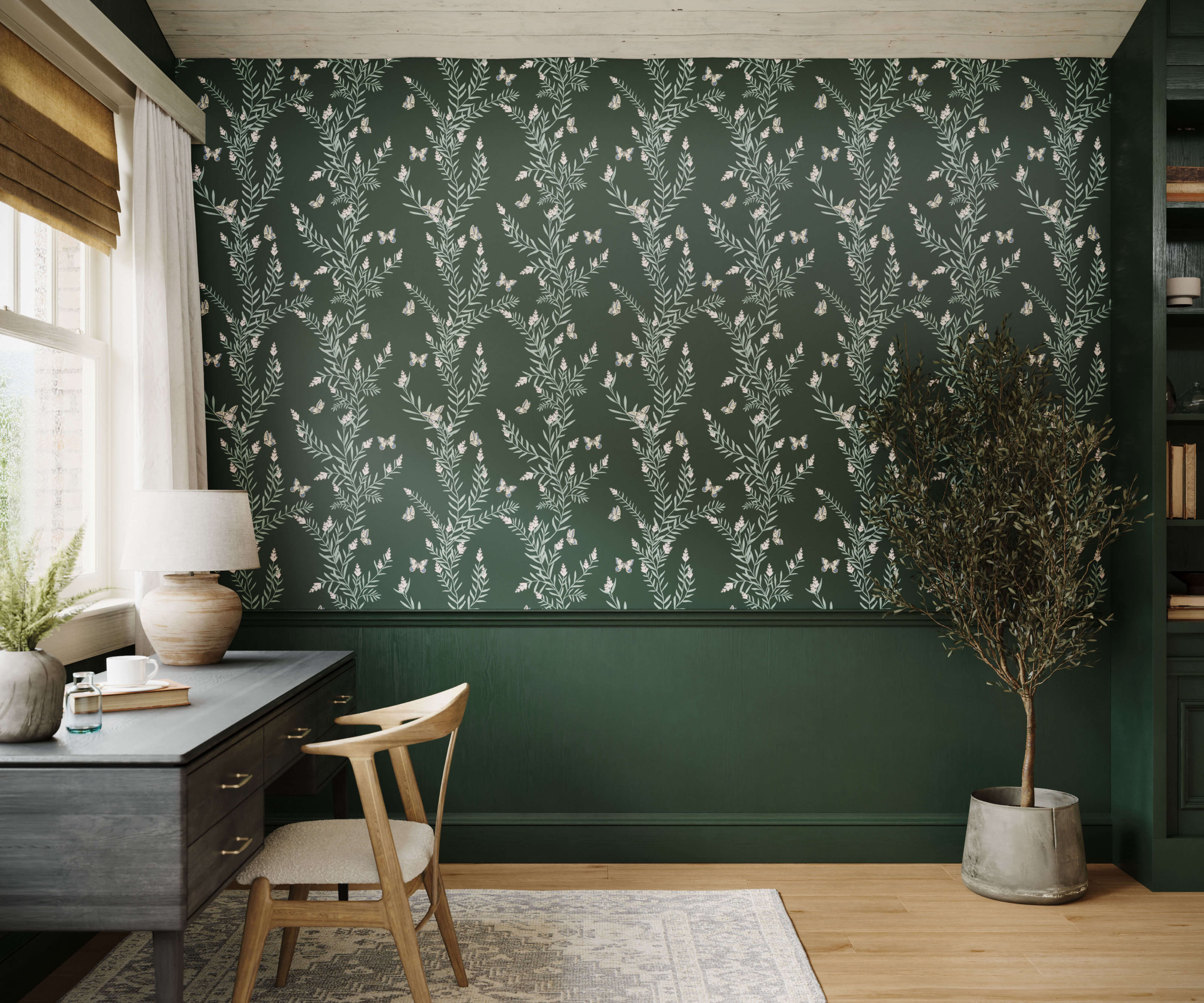 Acton Butterfly Wallpaper - Realistic Lavender Design | Bobbi Beck ...
