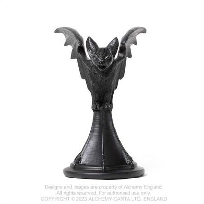 Alchemy Gothic Vespertilio Bat Candlestick – Black