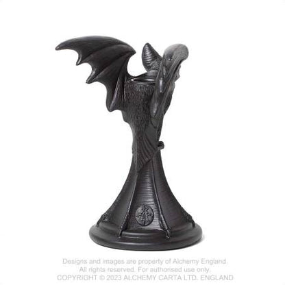 Alchemy Gothic Vespertilio Bat Candlestick – Black