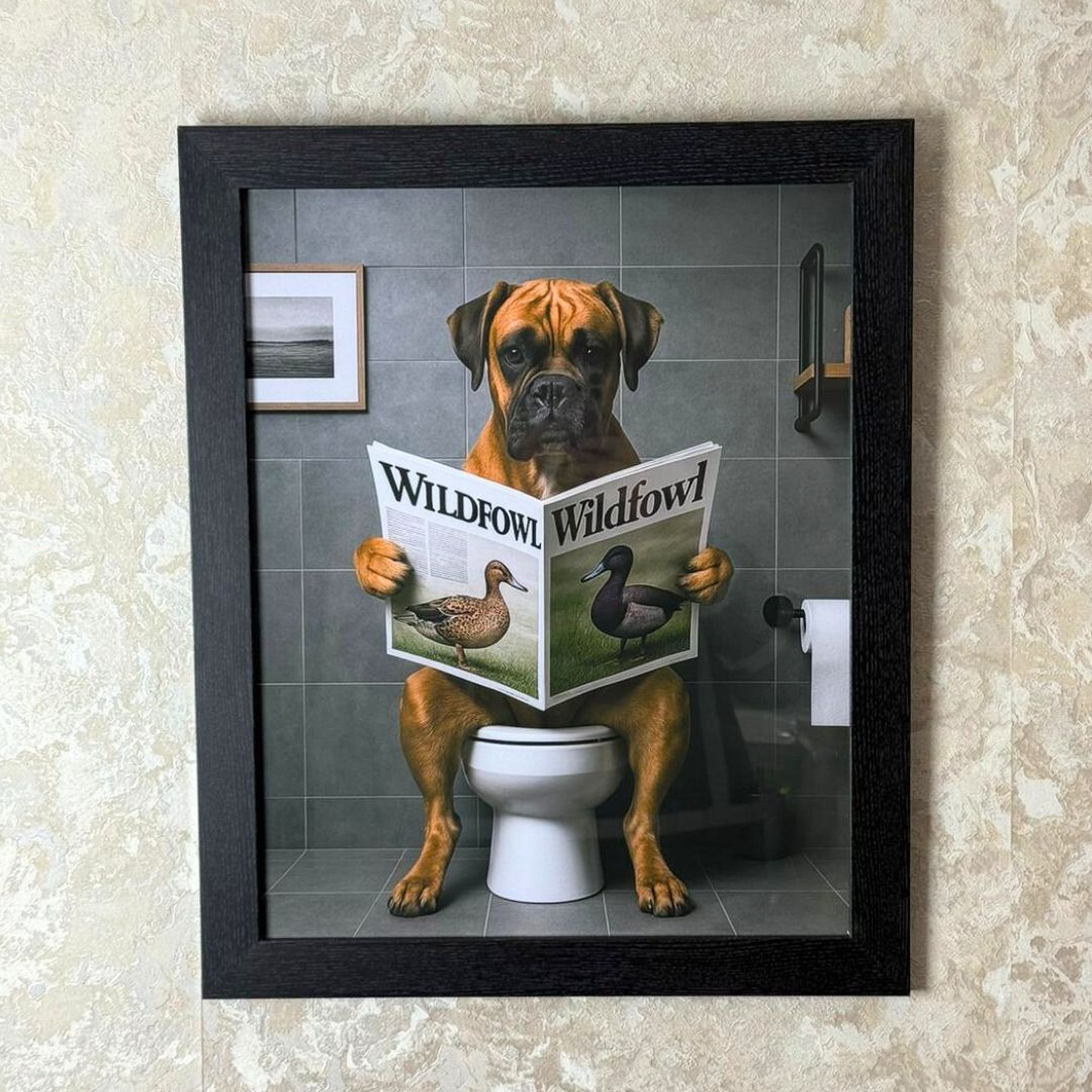 Pagazzi Lavatory Boxer II Wall Art with Black Frame 50 x 40 cm
