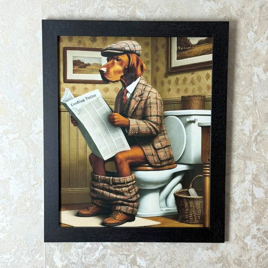 Pagazzi Lavatory Vizsla Wall Art with Black Frame 50 x 40 cm