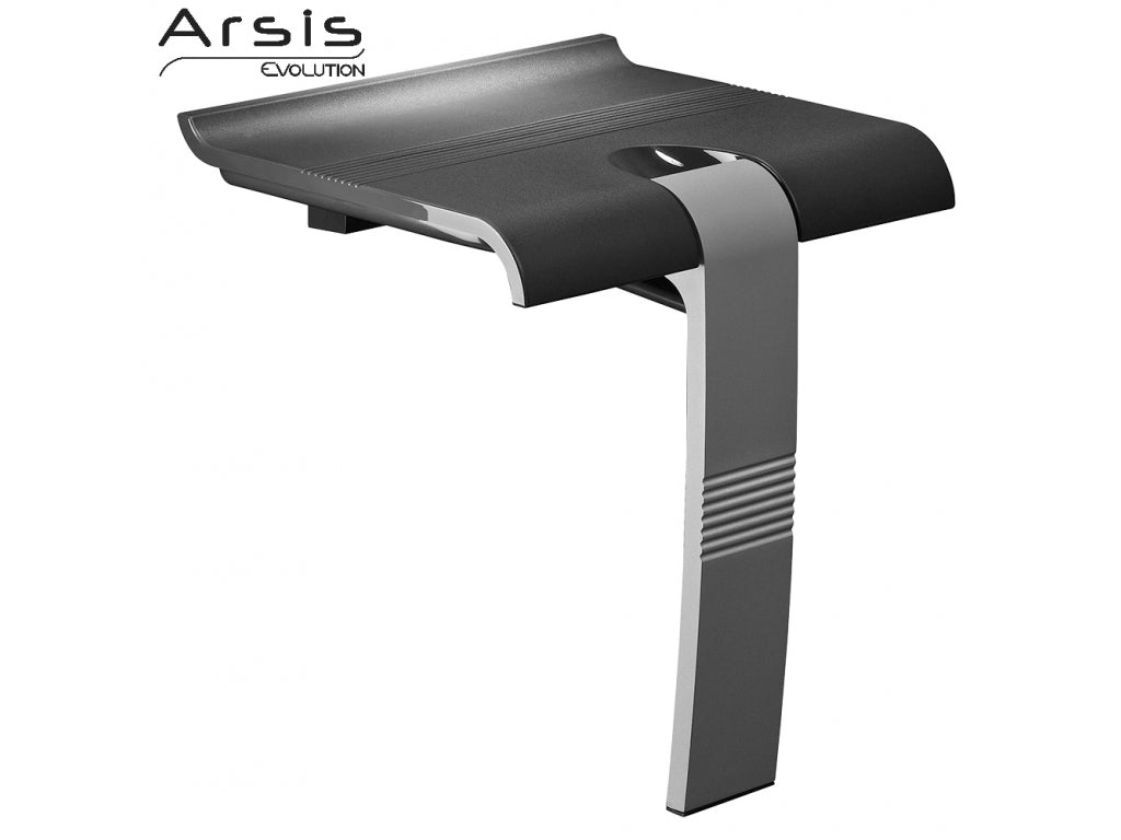 Pellet Arsis Evolution Foldaway Shower Seat - Anthracite Grey with Light Grey Leg