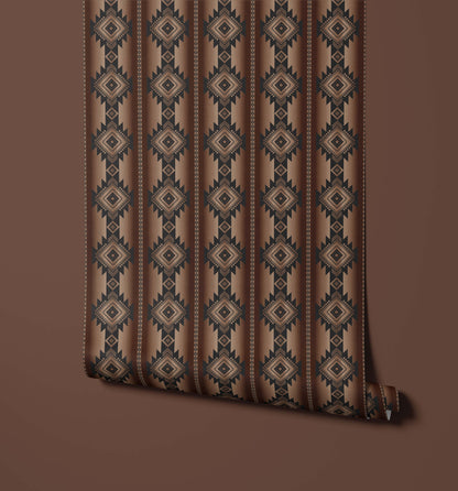 Bobbi Beck Atana Geometric Diamond Stripe Wallpaper