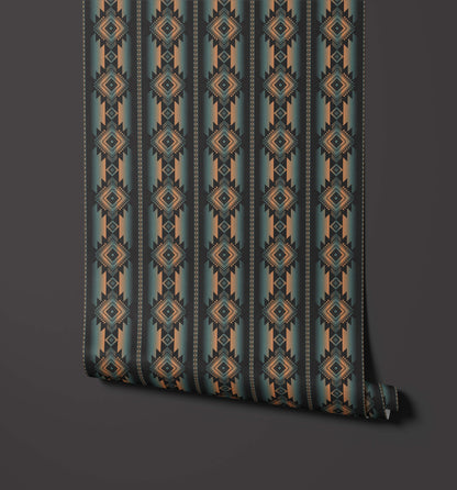 Bobbi Beck Atana Geometric Diamond Stripe Wallpaper