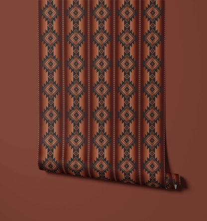 Bobbi Beck Atana Geometric Diamond Stripe Wallpaper