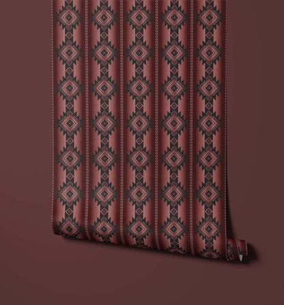 Bobbi Beck Atana Geometric Diamond Stripe Wallpaper