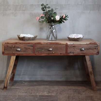 Recycled Teak Wood Console Table 150x50x80cm