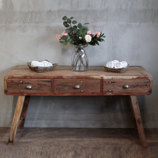 Recycled Teak Wood Console Table 150x50x80cm