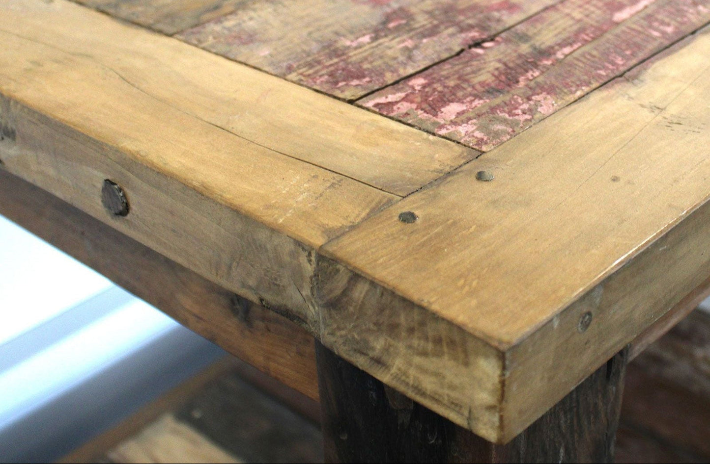 Recycled Teak Wood Dining Table 180×80x80cm