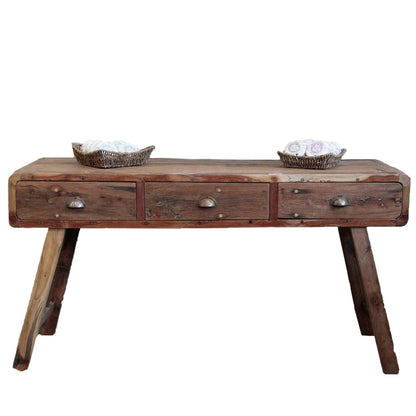 Recycled Teak Wood Console Table 150x50x80cm