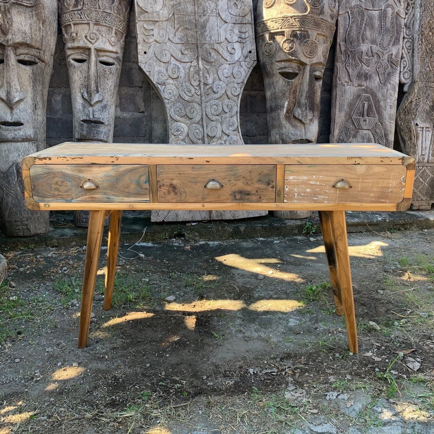 Recycled Teak Wood Console Table 150x50x80cm