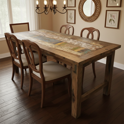 Recycled Teak Wood Dining Table 180×80x80cm