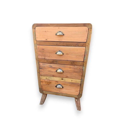 Recycled Teak Wood 4 Draws Storage  52x43x77cm