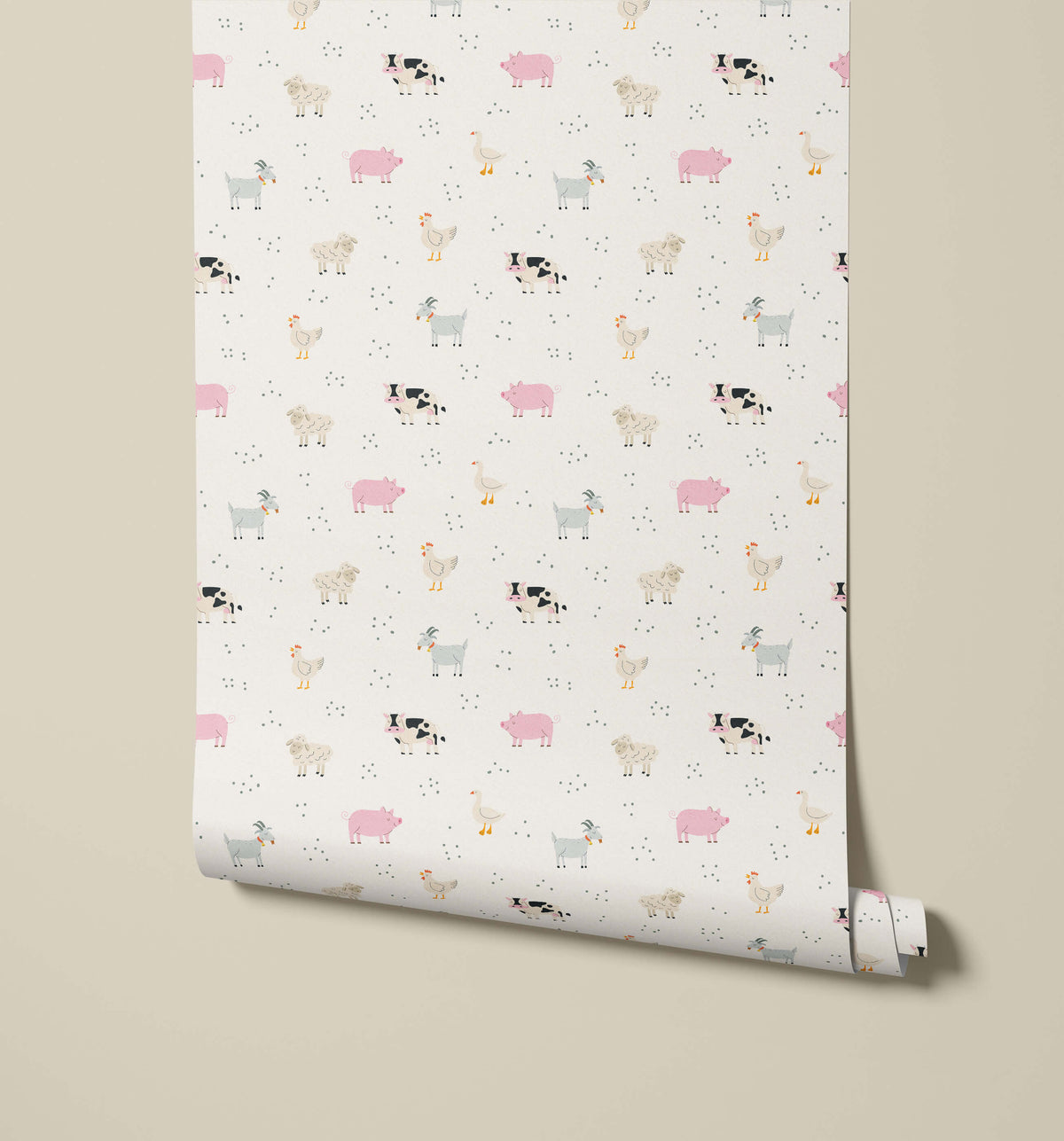 Bobbi Beck Barnyard Farm Animal Wallpaper