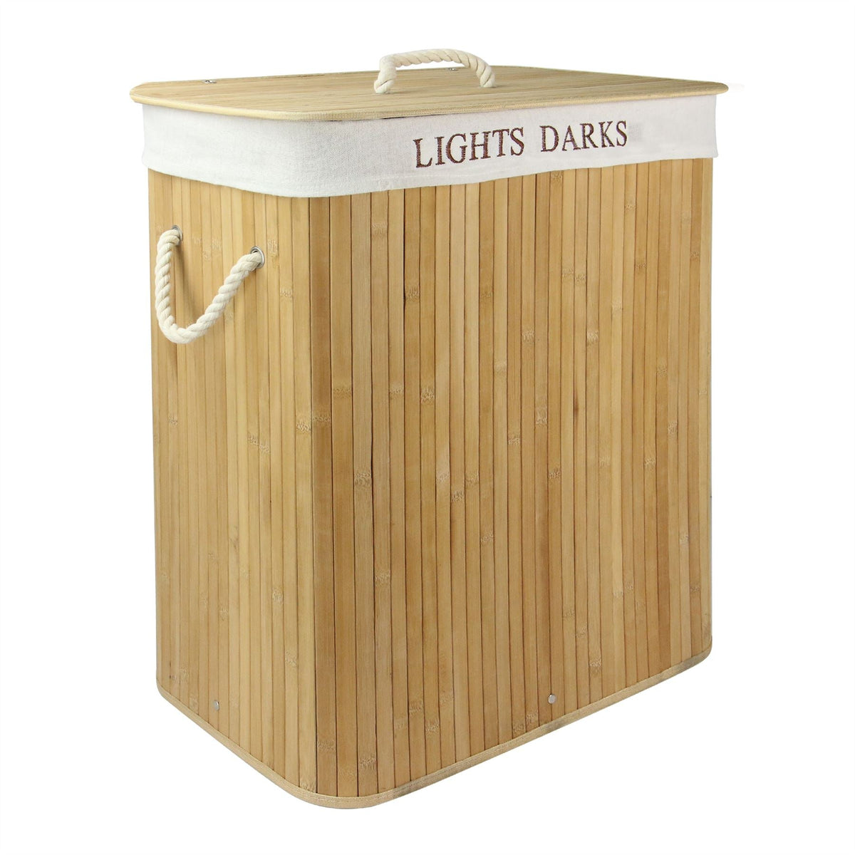 Light & Dark Bamboo Laundry Hamper Basket – M&W