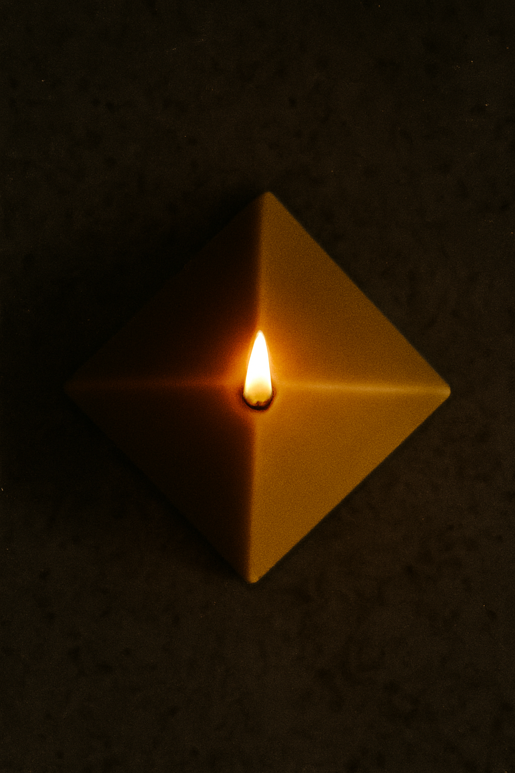 Handcrafted Pyramid Beeswax Candle - Pure British Artisan Creation