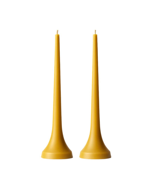 Premium Beeswax Dinner Candles - Set of 2 Natural Pillar Candles