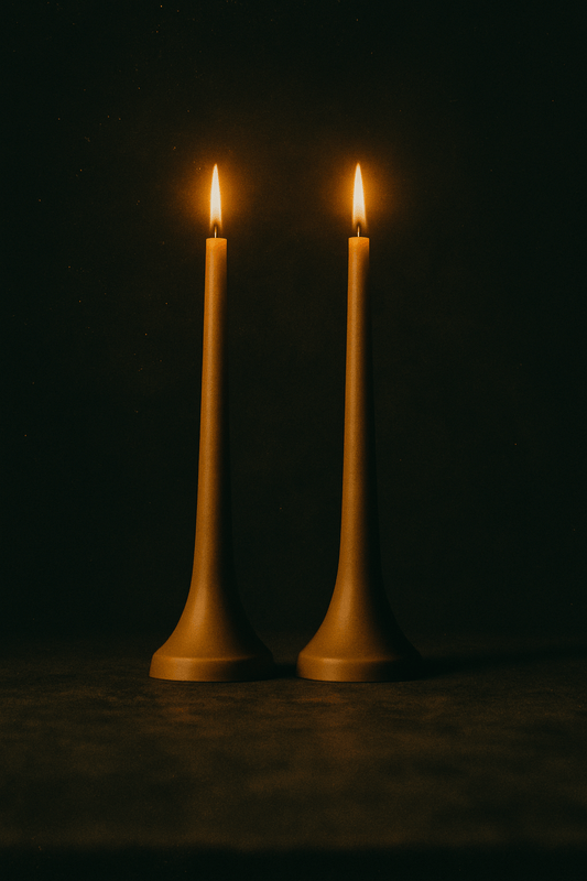 Premium Beeswax Dinner Candles - Set of 2 Natural Pillar Candles