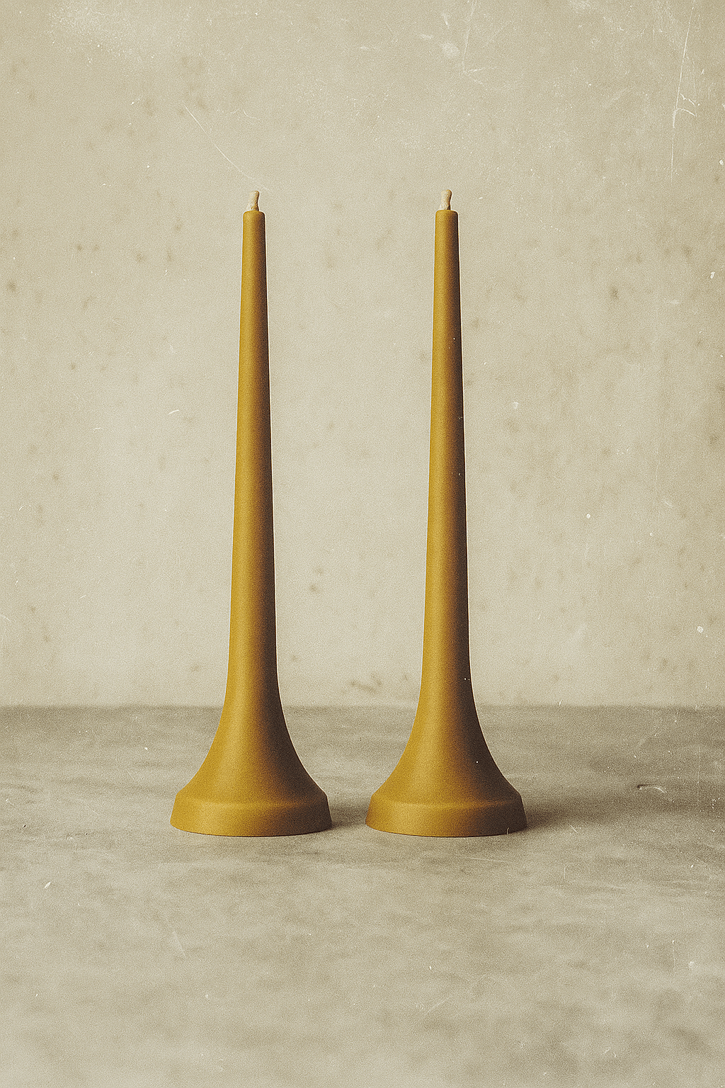 Premium Beeswax Dinner Candles - Set of 2 Natural Pillar Candles