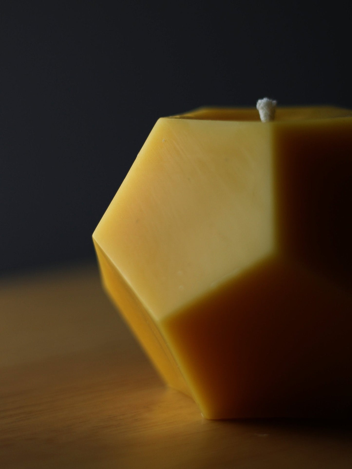 Dodecahedron Beeswax Candle UK - Pure Natural Geometric Pillar 8cm